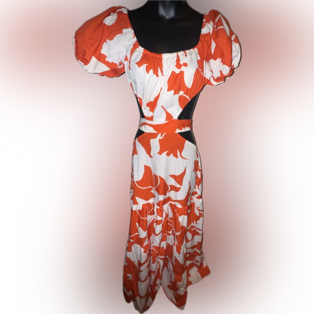 Women’s maxi cut out tropical maxi dress